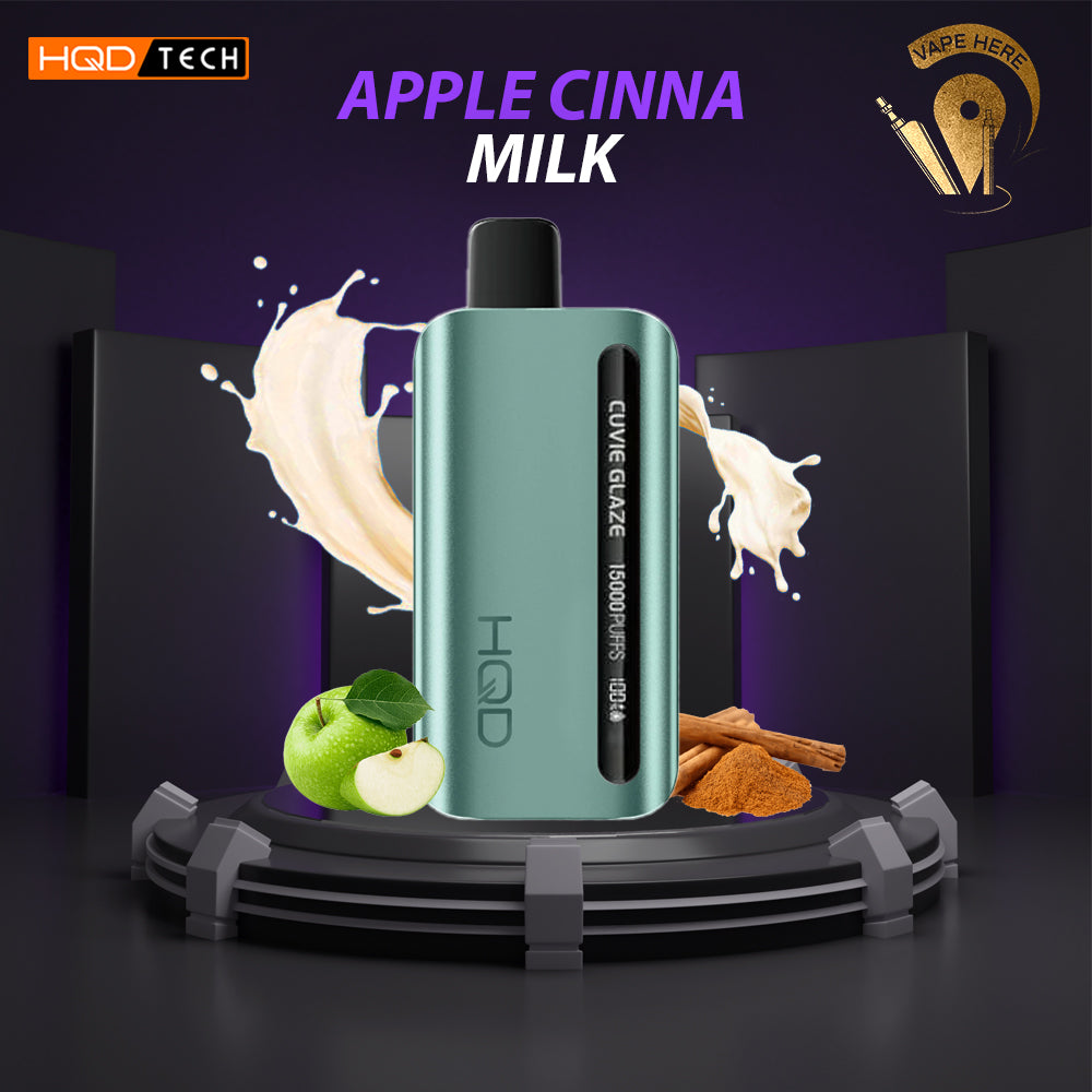 HQD CUVIE GLAZE 15000 PUFFS DISPOSABLE VAPE Apple Cinna Milk UAE Abu Dhabi
