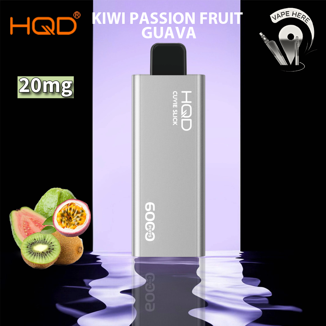 HQD CUVIE SLICK 6000 PUFFS DISPOSABLE VAPE Kiwi Passion Fruit Guava UAE Ras Al Khaimah