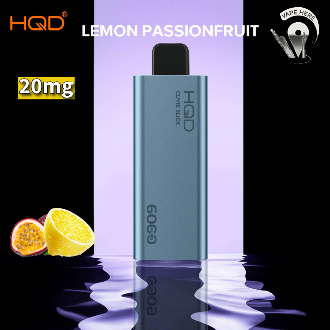 HQD CUVIE SLICK 6000 PUFFS DISPOSABLE VAPE Lemon Passion Fruit UAE Abu Dhabi