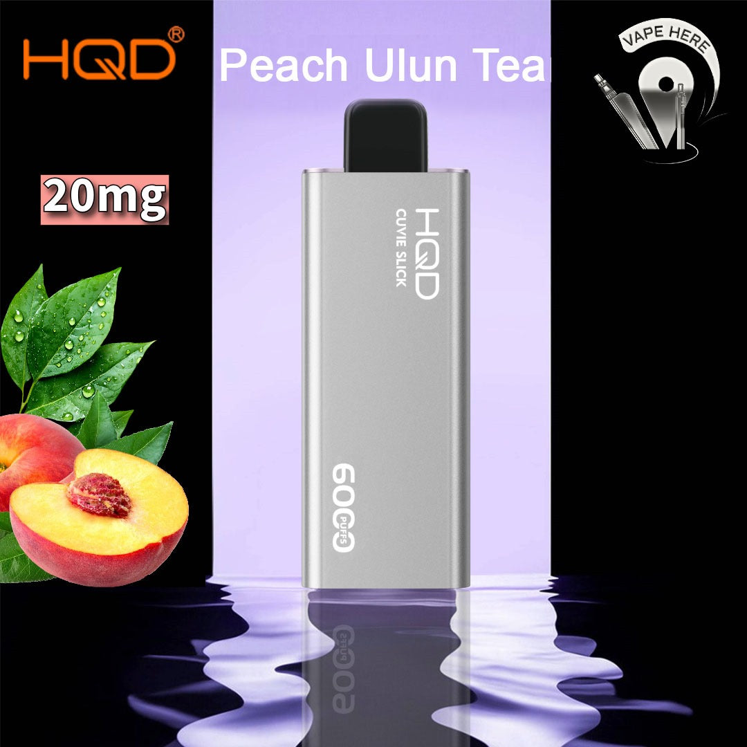 HQD CUVIE SLICK 6000 PUFFS DISPOSABLE VAPE Peach Ulun Tea UAE Ras Al Khaimah 