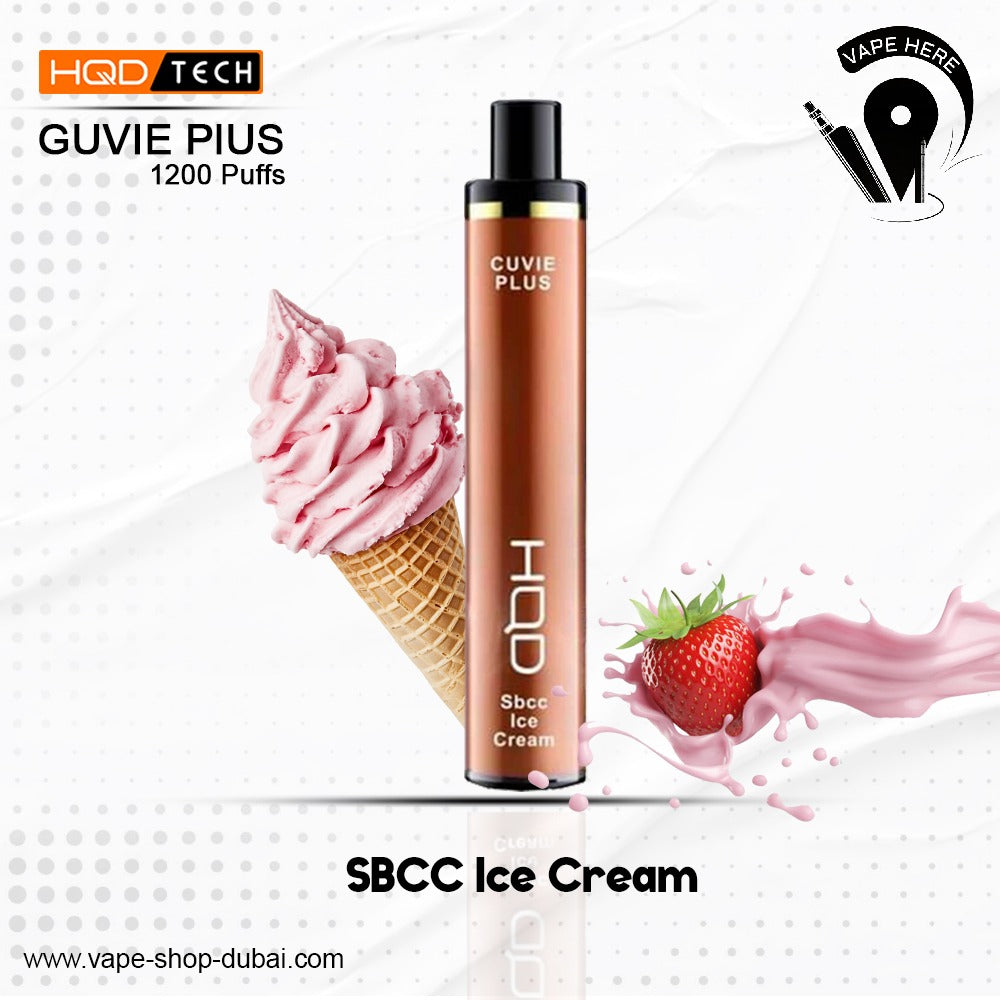 HQD Cuvie Plus Disposable Pods -1200 Puffs SBCC Ice Cream UAE Al Ain 