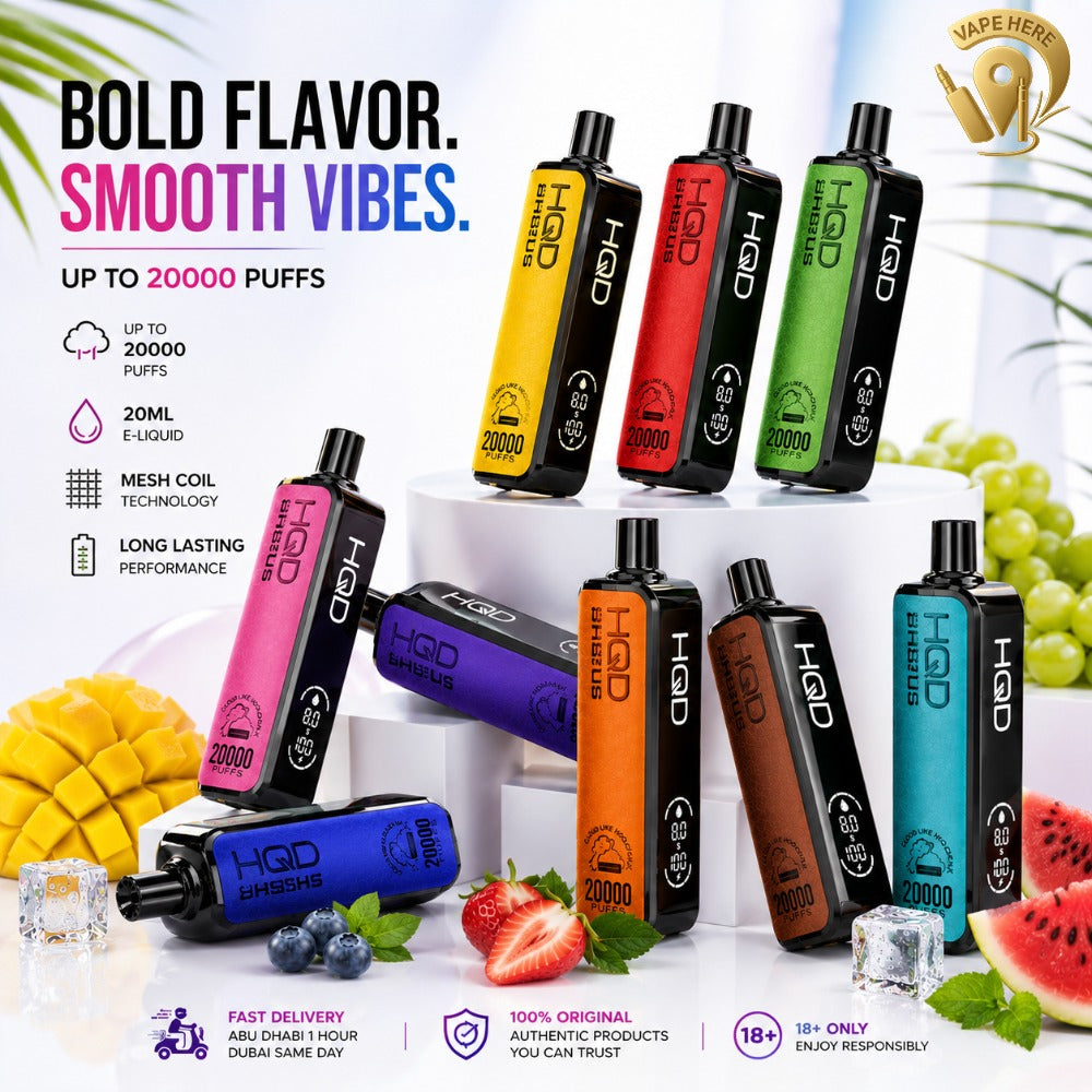 disposable vape delivery abu dhabi HQD SHISHA 20K PUFFS | SHISHA VAPE 3MG NICOTINE IN DUBAI & ST23 Select Flavor ::Blue Razz Icy' Lost Angel MATE 50K