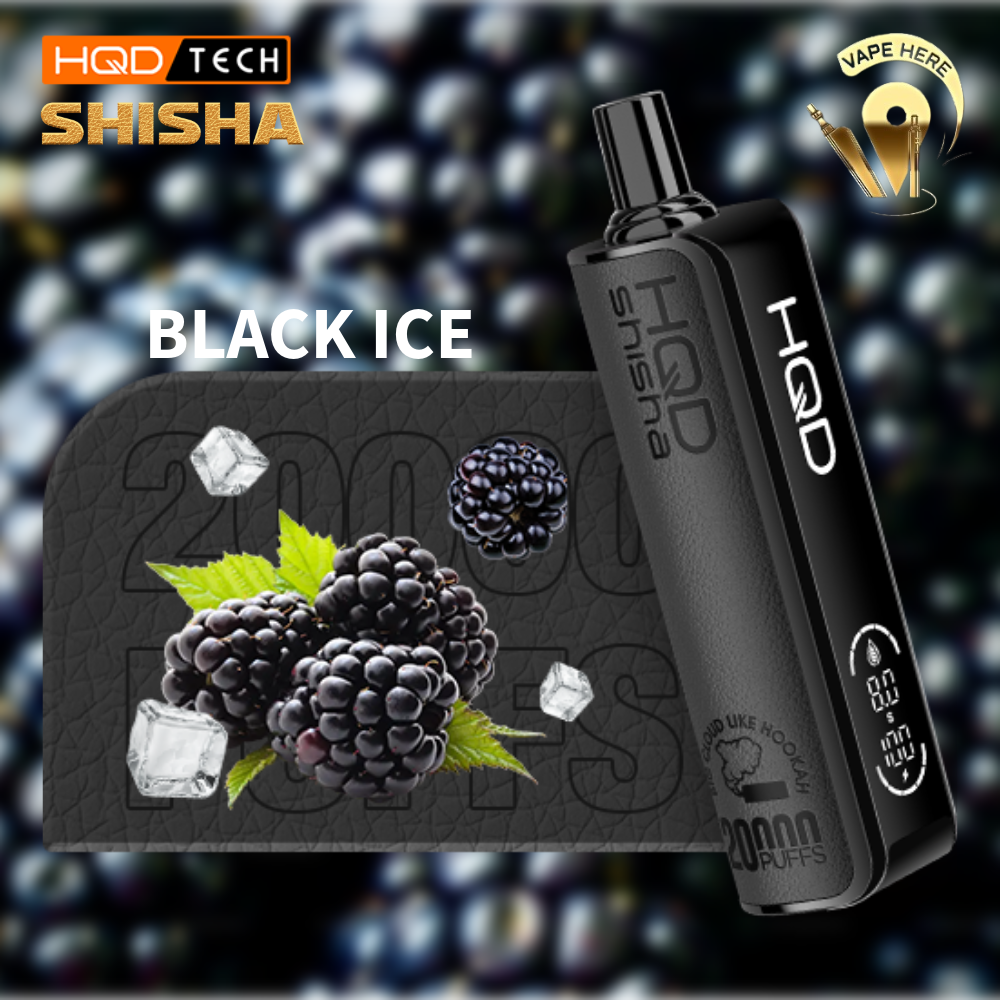 HQD SHISHA 20000 PUFFS - SHISHA DISPOSABLE VAPE 3MG Black Ice UAE Al Ain