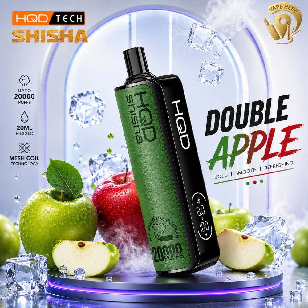 HQD SHISHA 20000 PUFFS - SHISHA DISPOSABLE VAPE 3MG Double Apple UAE Ajman