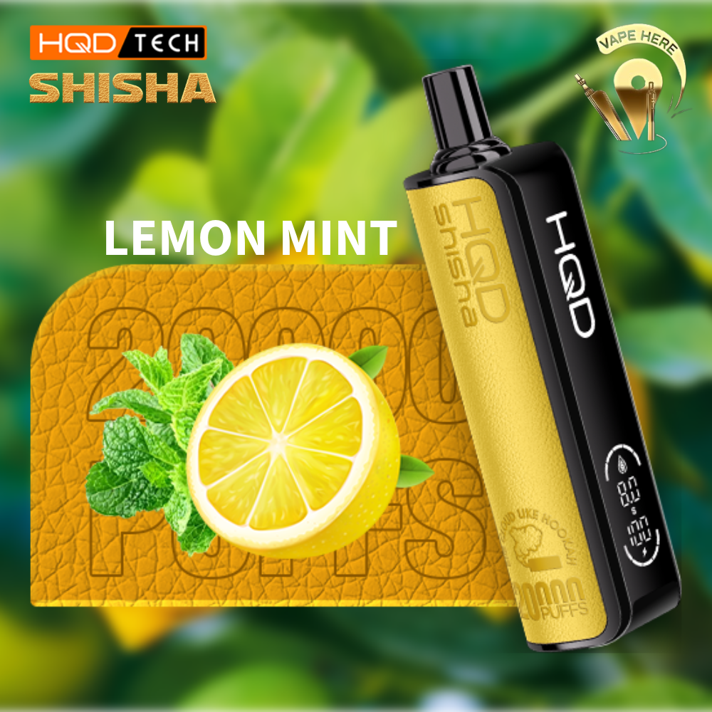 HQD SHISHA 20000 PUFFS - SHISHA DISPOSABLE VAPE 3MG Lemon Mint UAE Abu Dhabi