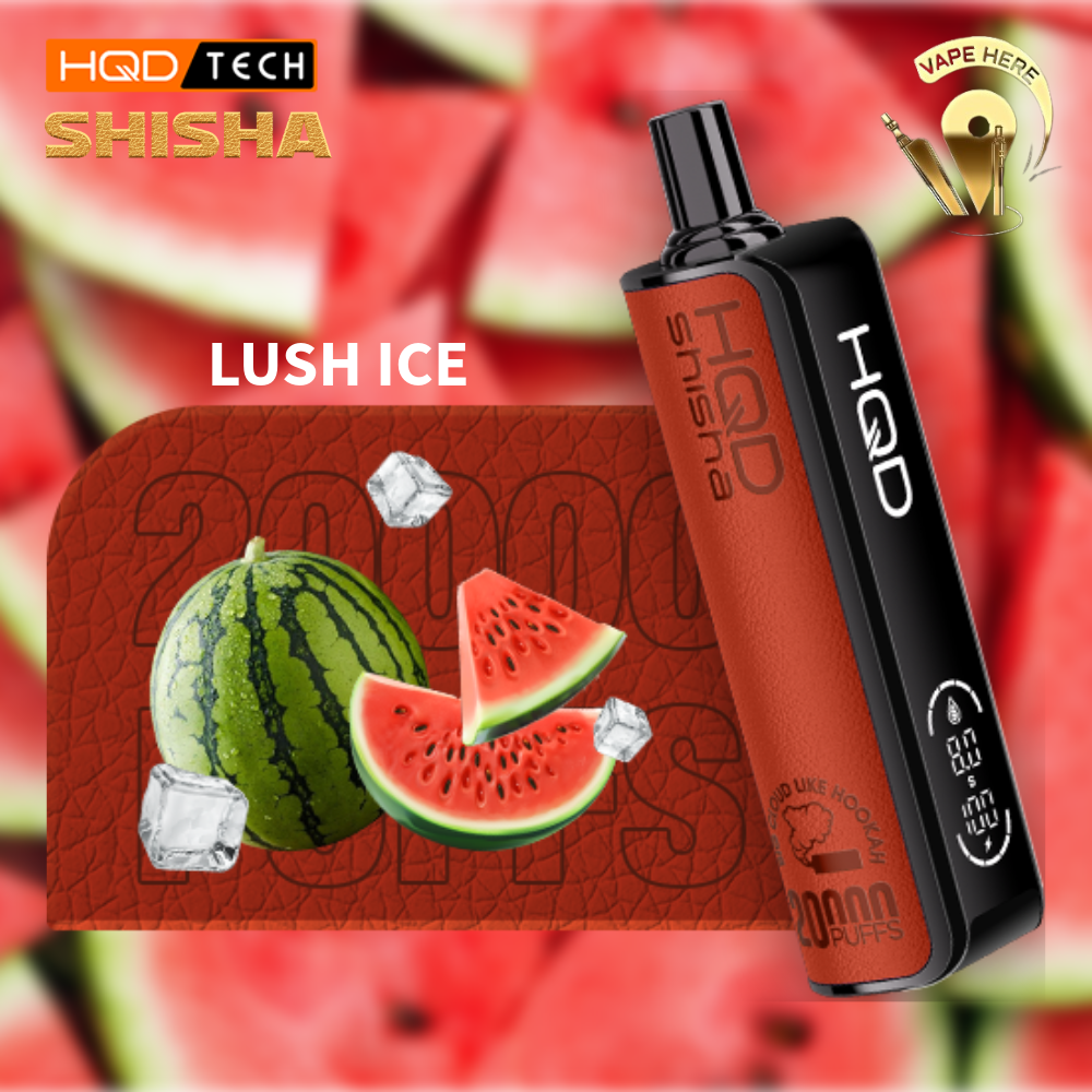 HQD SHISHA 20000 PUFFS - SHISHA DISPOSABLE VAPE 3MG Lush Ice UAE Fujairah