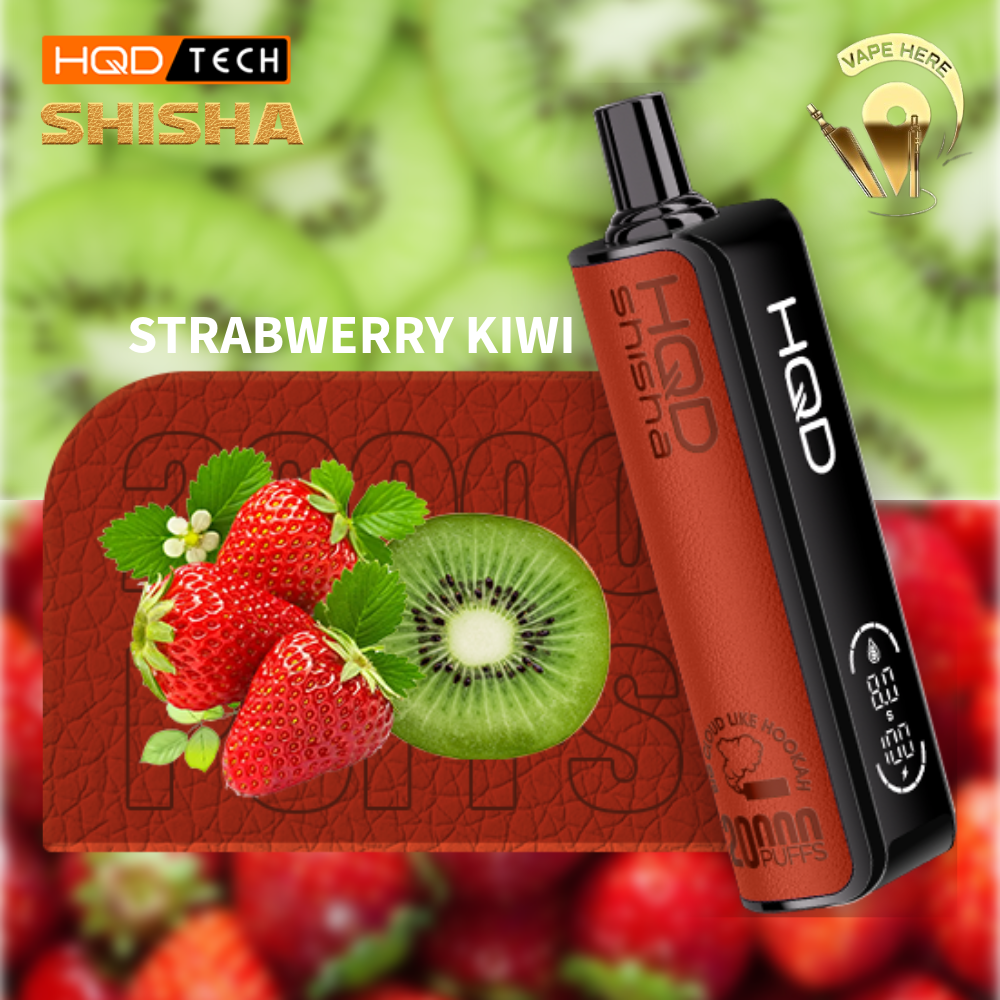 HQD SHISHA 20000 PUFFS - SHISHA DISPOSABLE VAPE 3MG Strawberry Kiwi UAE Ras Al Khaimah