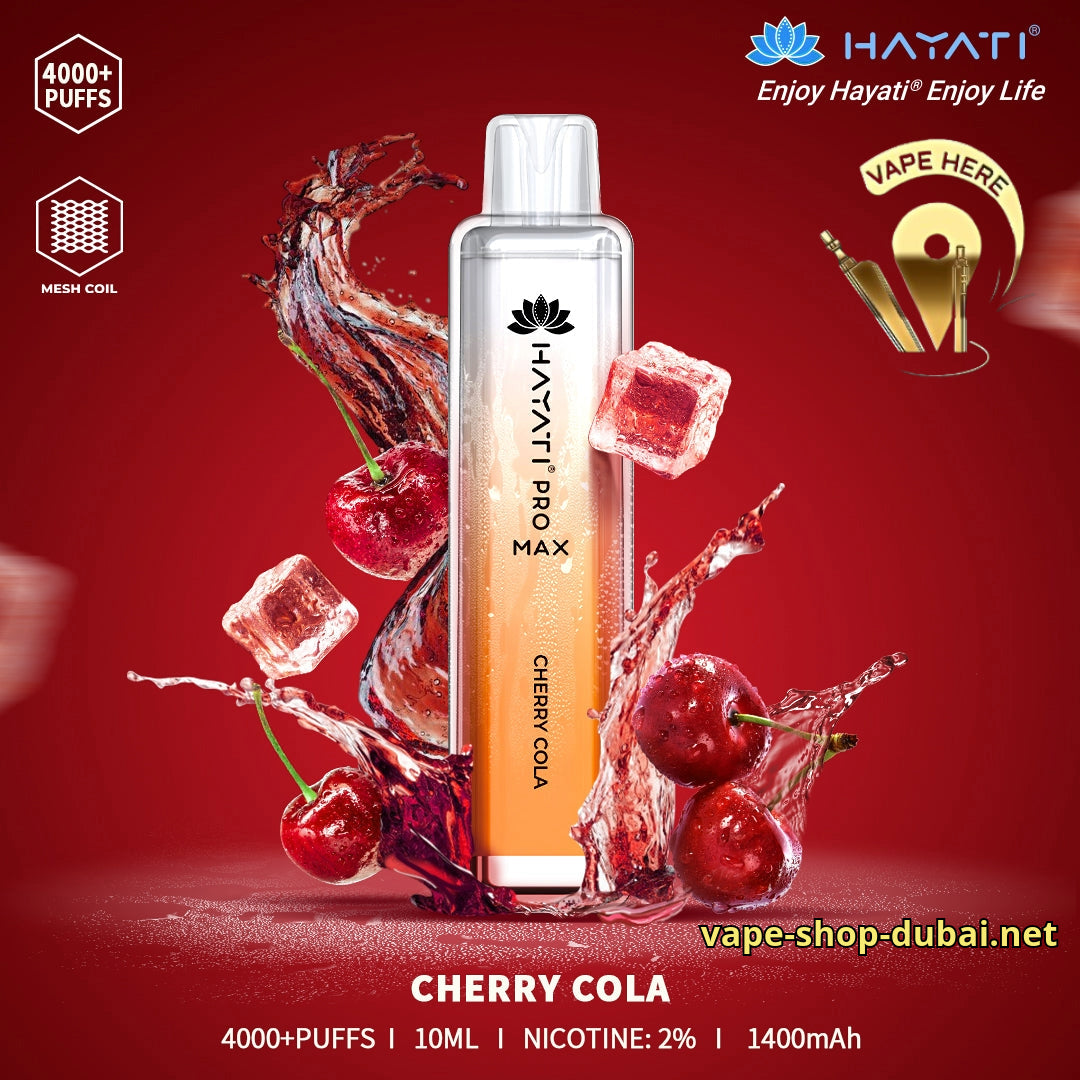 Hayati Pro Max 4000 20mg Disposable Vape Cherry Cola UAE Abu Dhabi