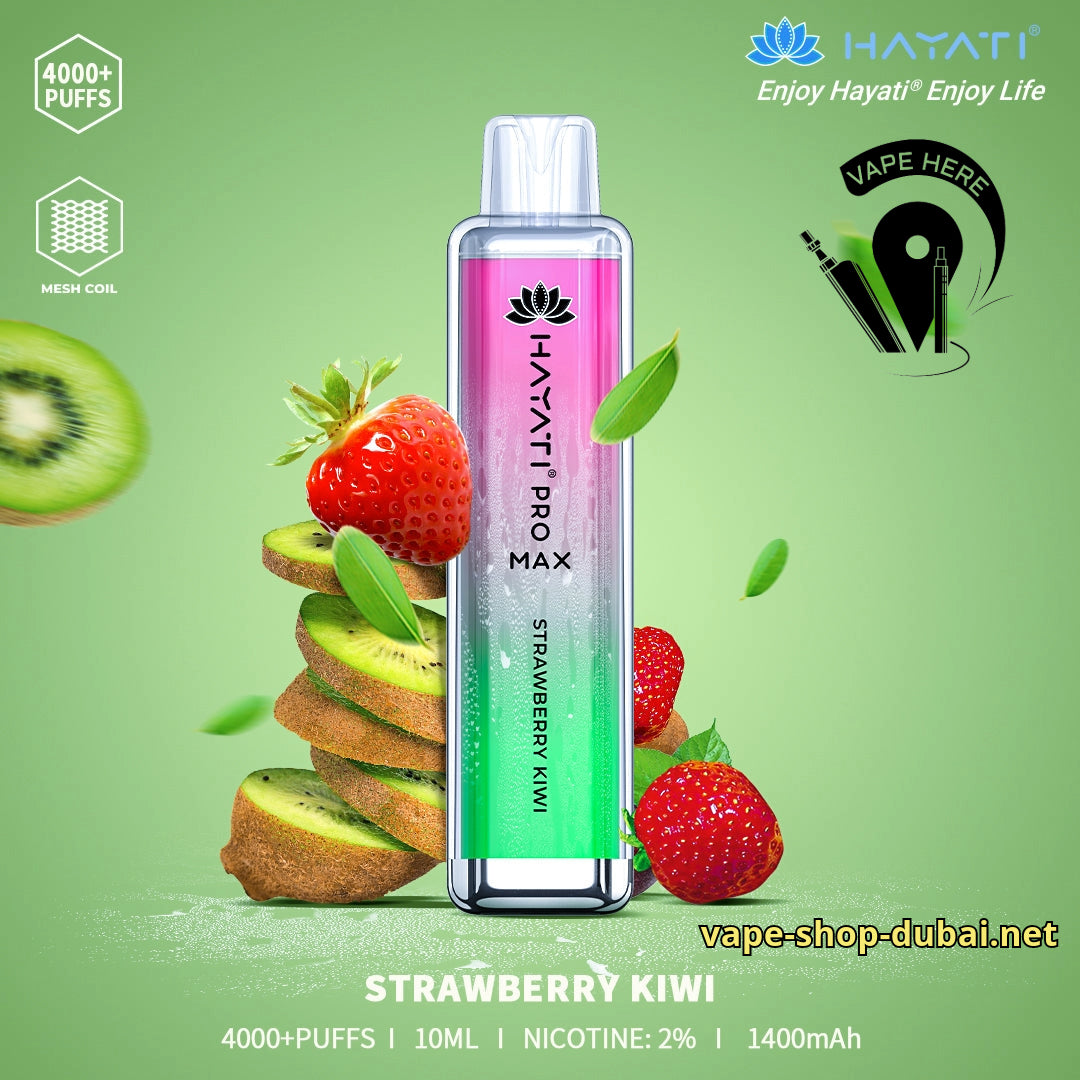 Hayati Pro Max 4000 20mg Disposable Vape Strawberry Kiwi UAE Abu Dhabi