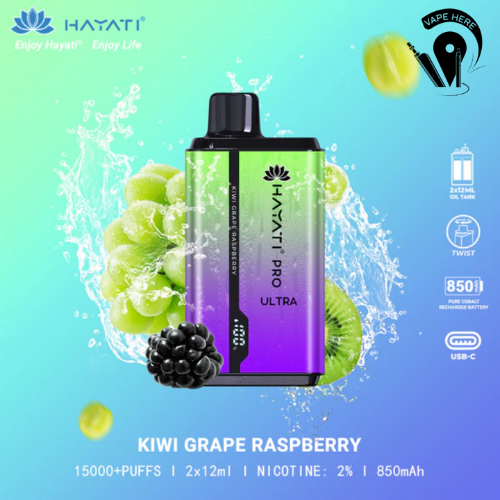 hayati pro ultra 15000 puffs twist disposable vape Hayati Pro Ultra 15000 Puffs Prefilled Vape main image 1