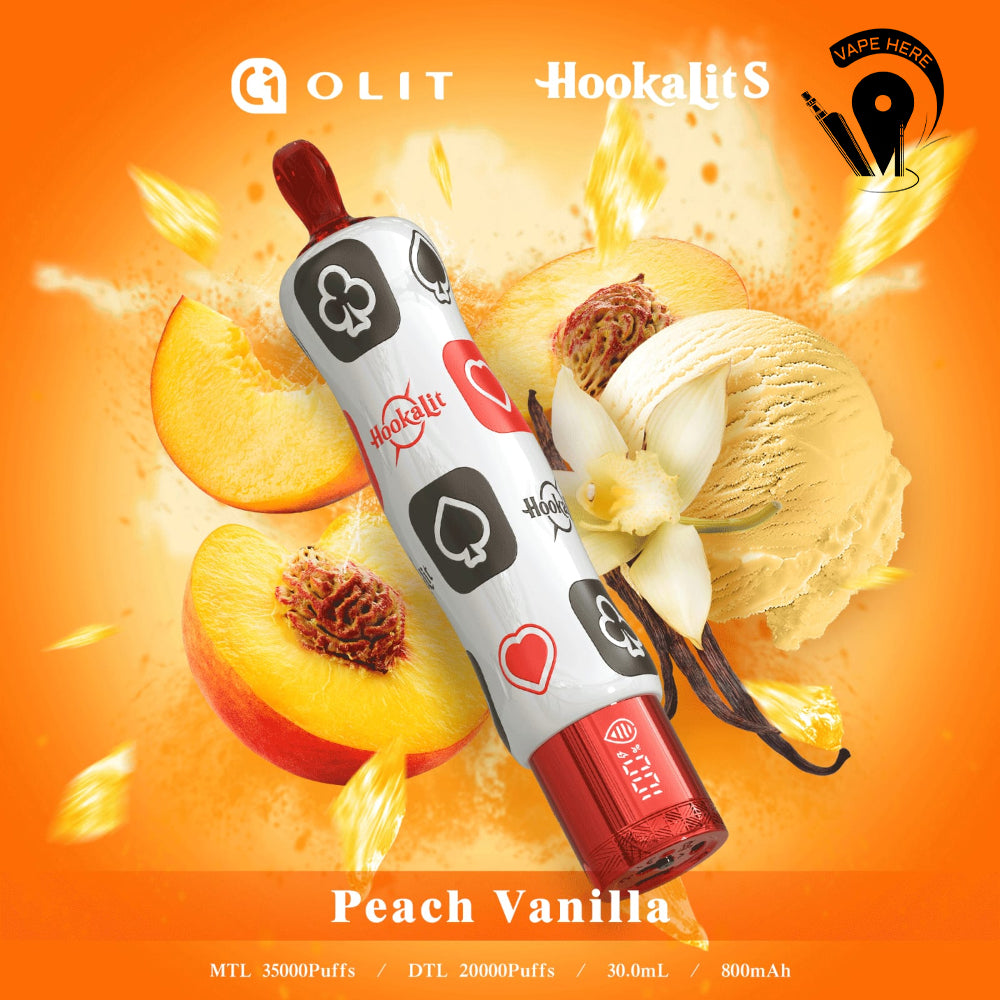 Hookalit S Olit 35K Puffs Shisha Disposable Vape Peach Vanilla UAE Abu Dhabi