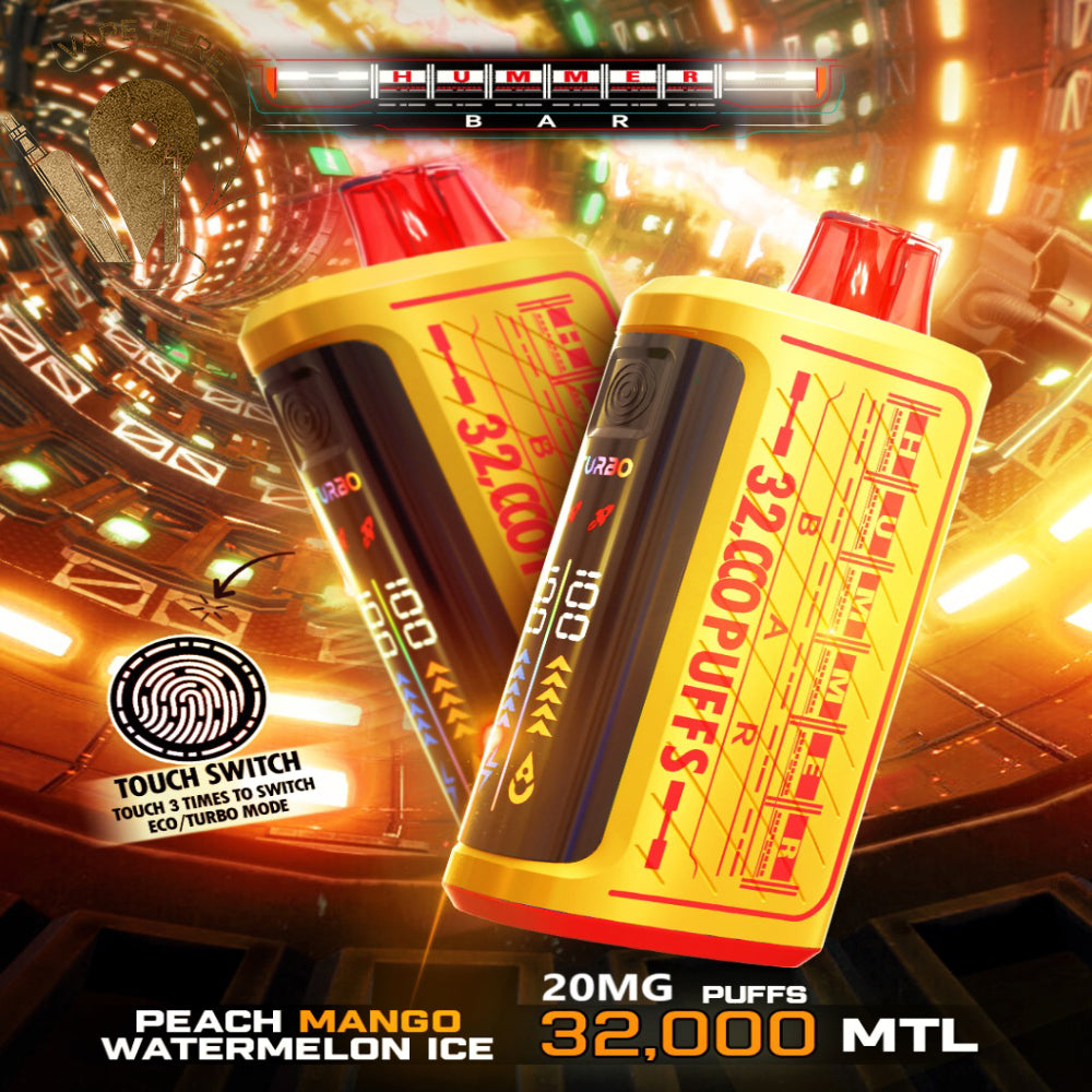 Hummer Bar 32000 Puffs Disposable Vape Touch Switch Peach Mango Watermelon Ice Ras Al Khaimah 