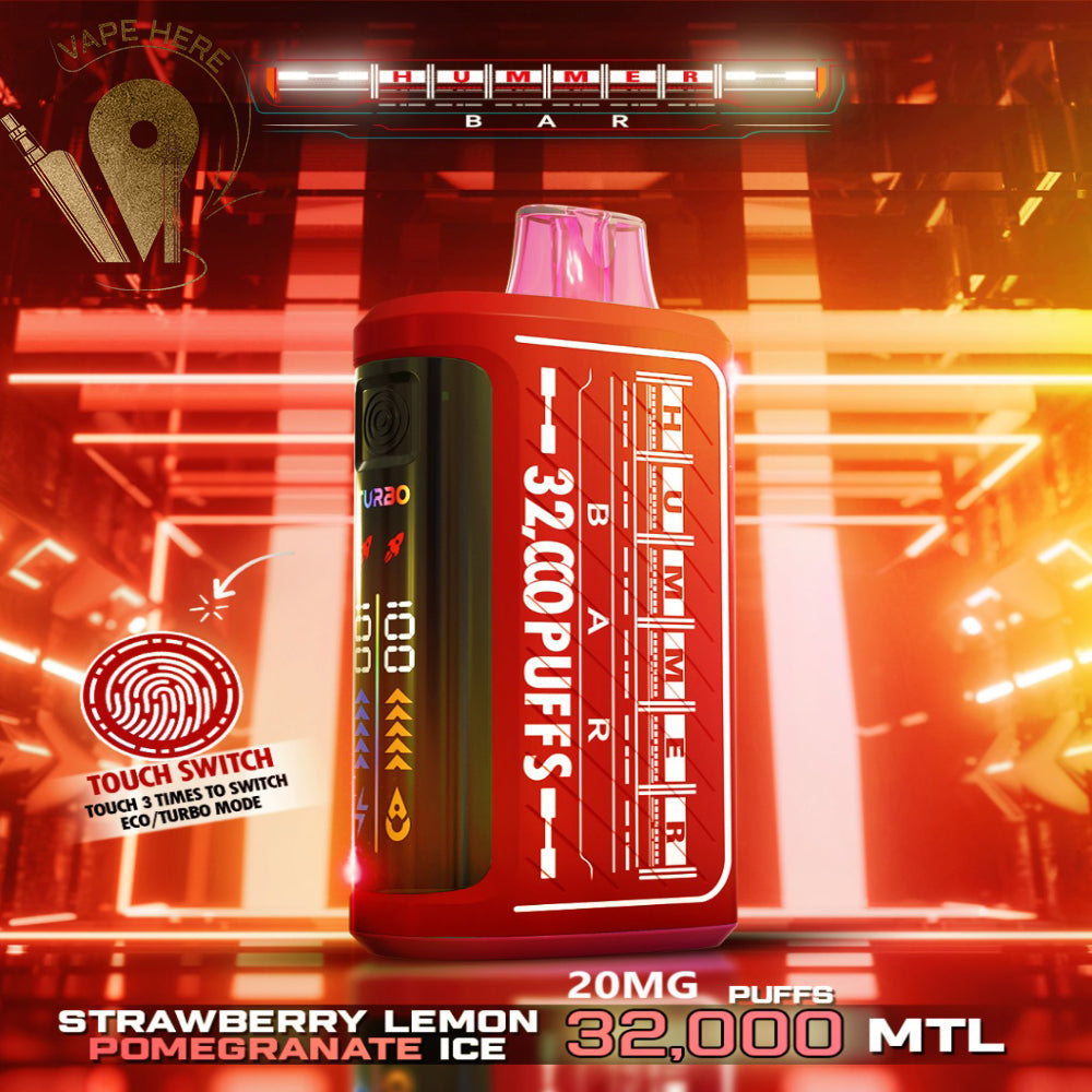 Hummer Bar 32000 Puffs Disposable Vape Touch Switch Strawberry Lemon Pomegranate  Ice UAE Al Sharjah