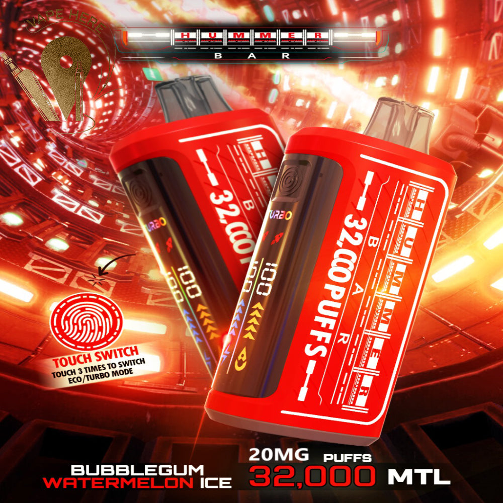 Hummer Bar 32000 Puffs Disposable Vape Touch Switch  Watermelon Bubblegum  Ice UAE Dubai