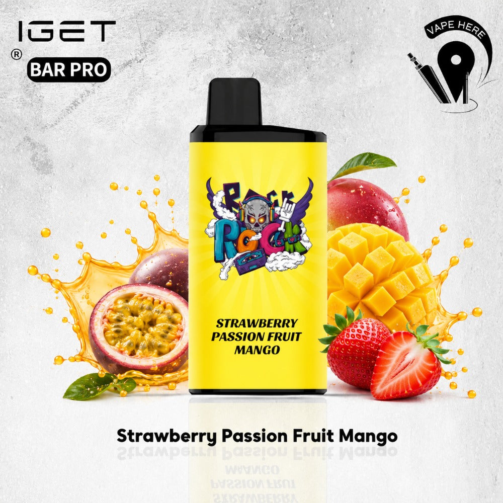 IGET BAR DISPOSABLE VAPE (3500 PUFFS) Pro 10K Strawberry Passion Fruit Mango UAE Dubai 
