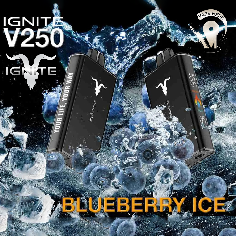IGNITE V250 Disposable Vape 25K PUFFS Blueberry Ice UAE Ras Al Khaimah