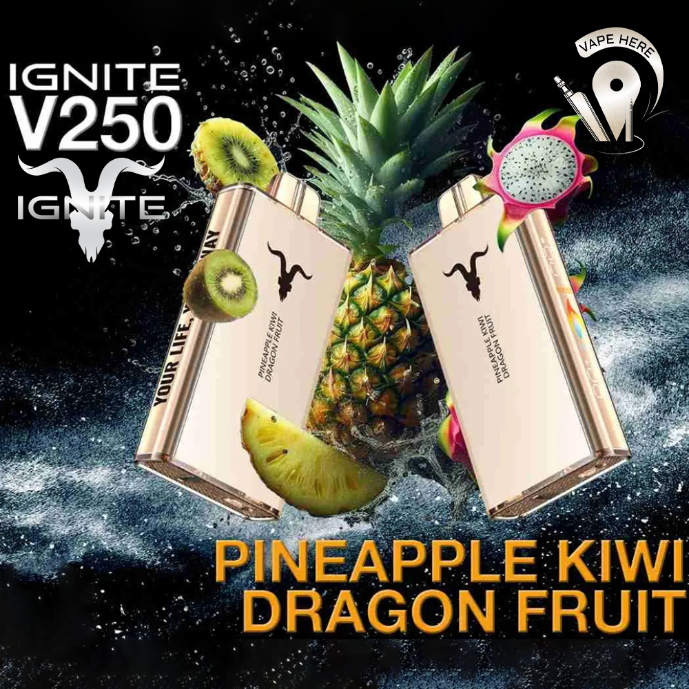 IGNITE V250 Disposable Vape 25K PUFFS Pineapple Kiwi Dragon Fruit UAE Abu Dhabi