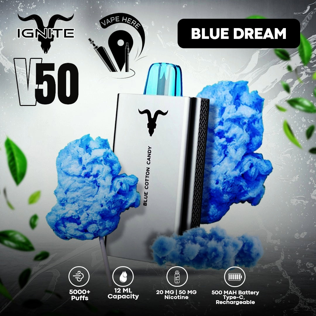 IGNITE V50 5000 PUFFS 20/50 MG Blue Dream Abu Dhabi