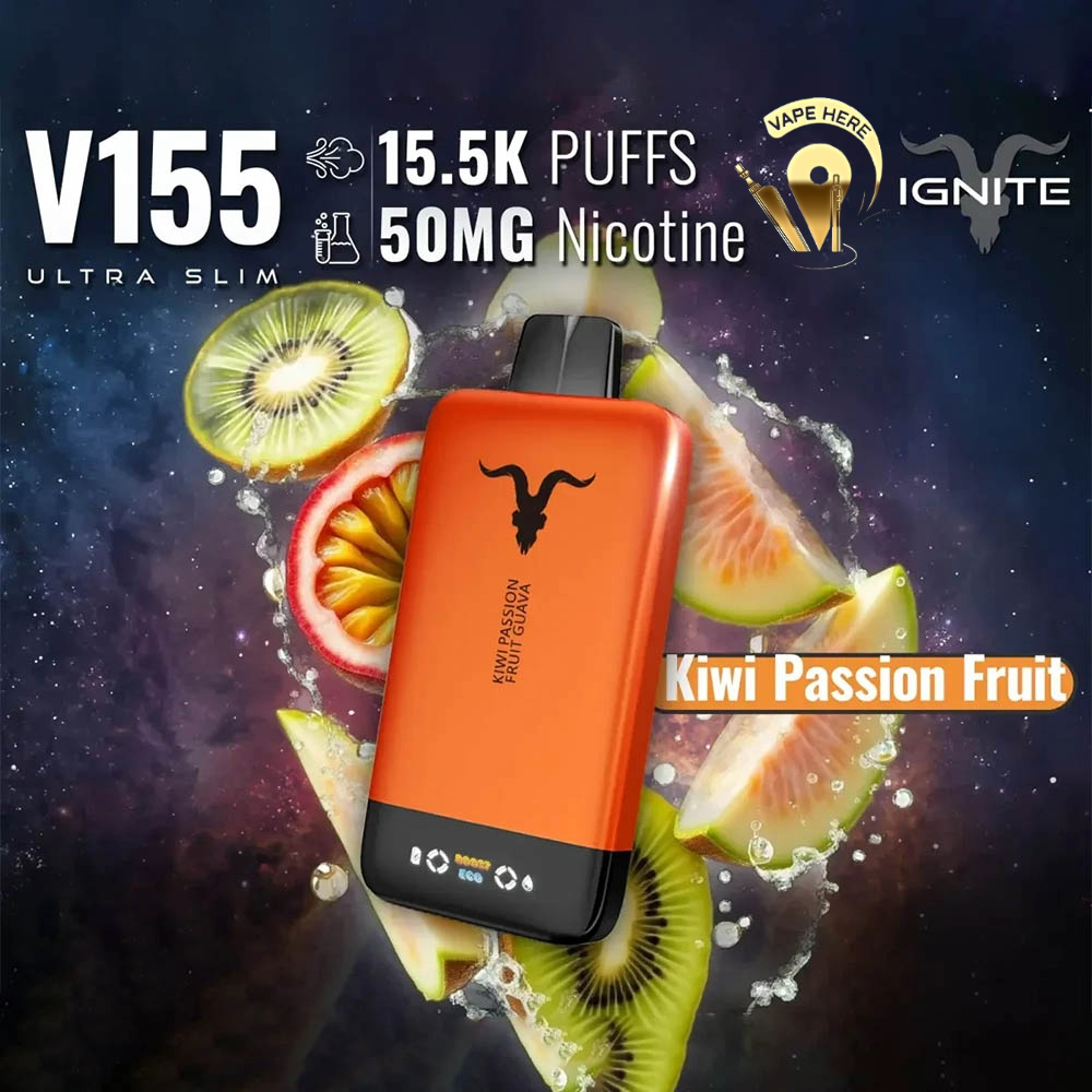 IGNITE V155 Disposable Vape 15500 PUFFS Kiwi Passion Fruit UAE Umm Al Quwain