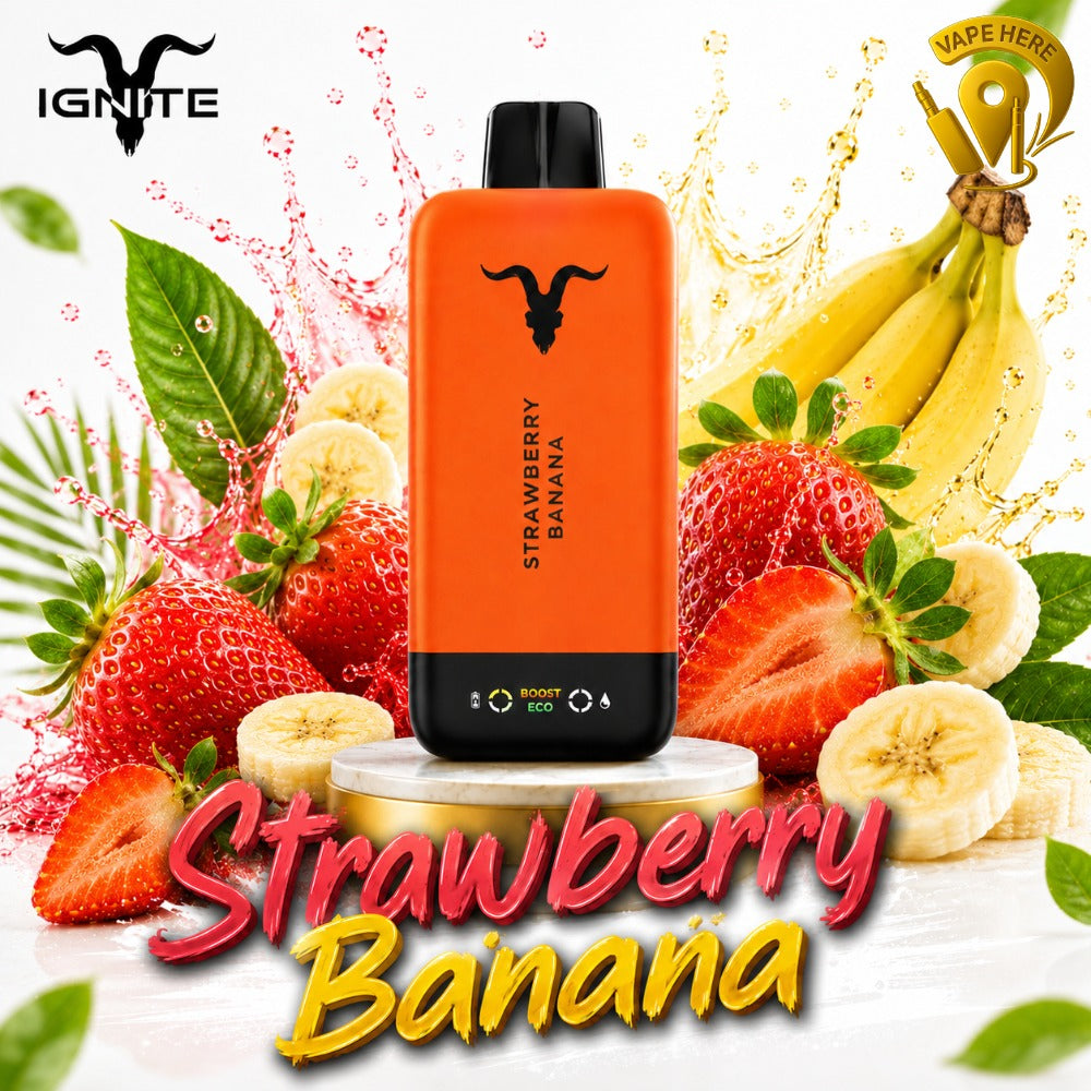 IGNITE V155 Disposable Vape 15500 PUFFS Strawberry Banana Abu Dhabi, UAE