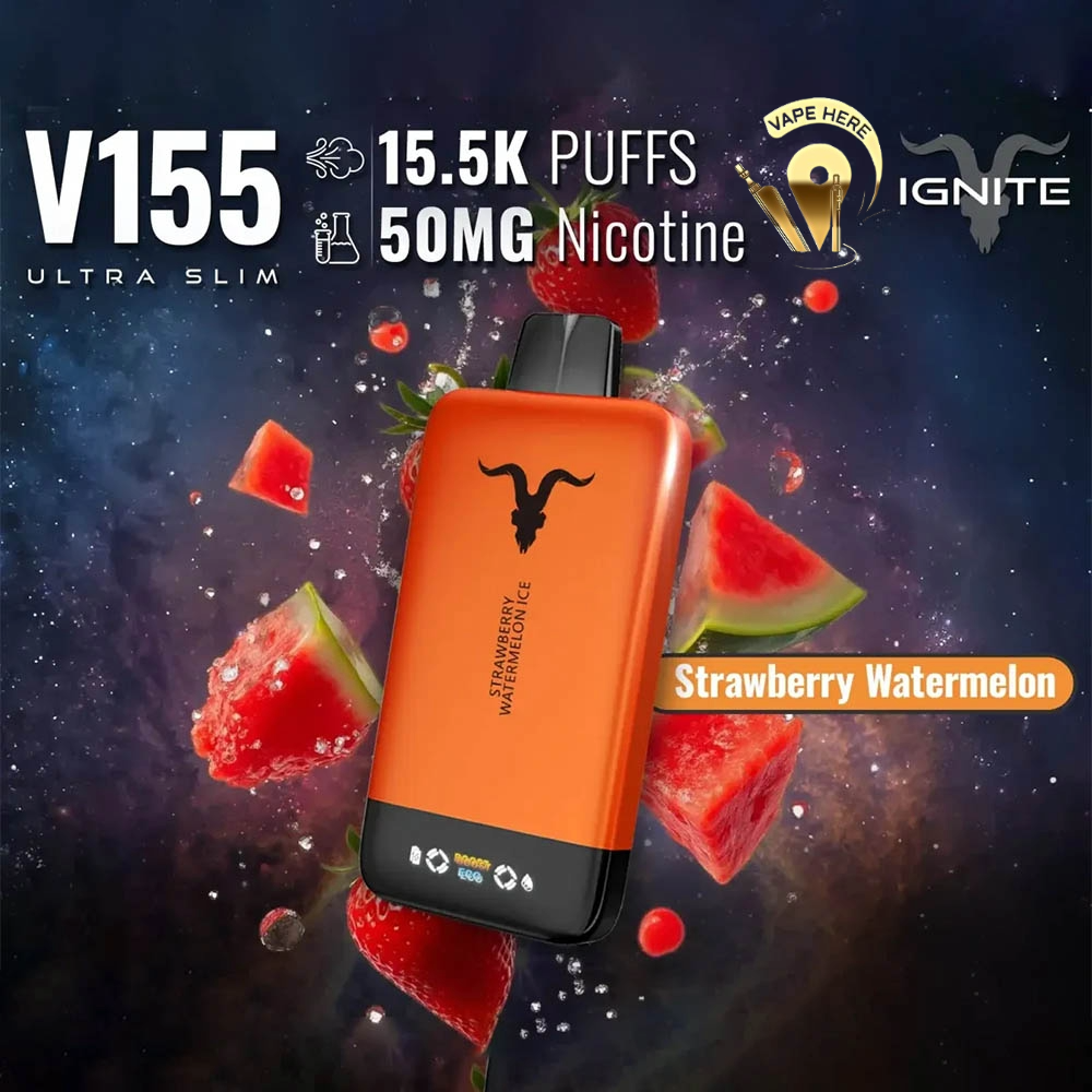 IGNITE V155 Disposable Vape 15500 PUFFS Strawberry Watermelon UAE Abu Dhabi