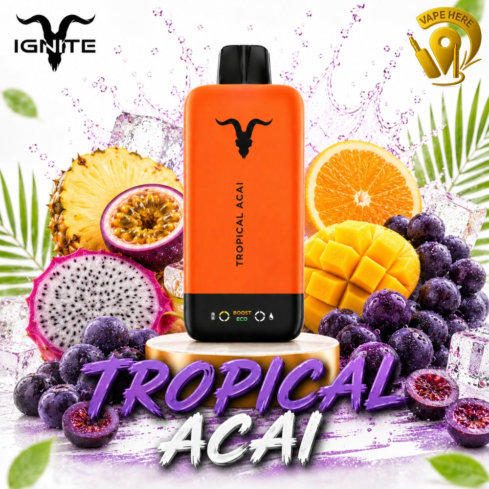 IGNITE V155 Disposable Vape 15500 PUFFS Tropical Acai, Abu Dhabi