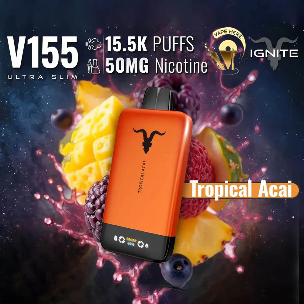 IGNITE V155 Disposable Vape 15500 PUFFS Tropical Acai UAE Dubai