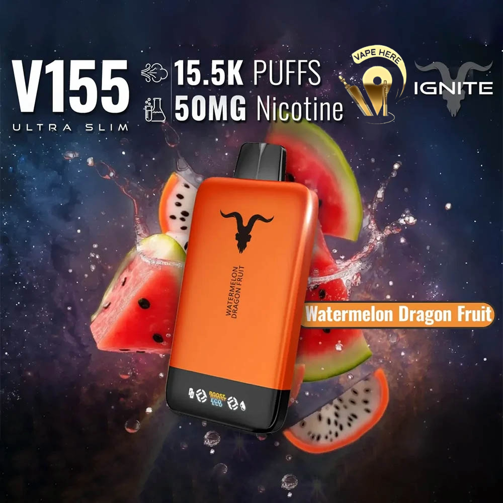 IGNITE V155 Disposable Vape 15500 PUFFS Watermelon Dragon Fruit UAE Ajman