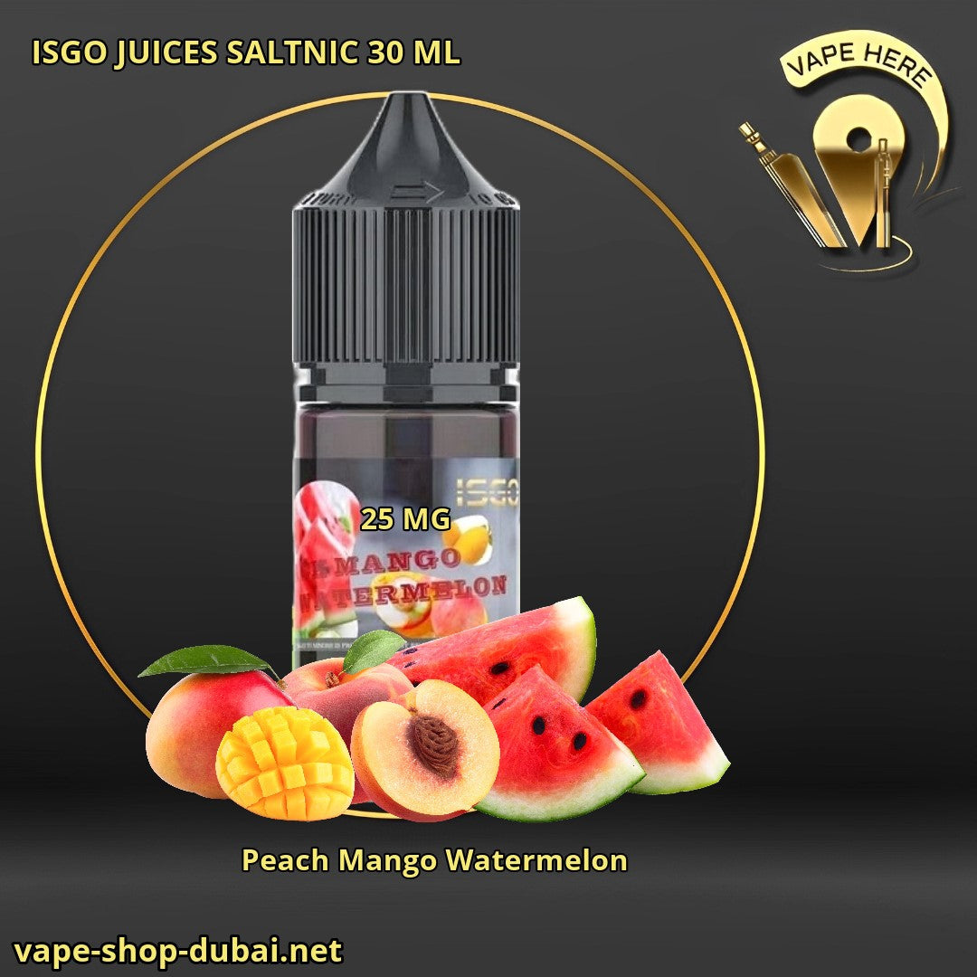 ISGO JUICES SALTNIC 30 ML Peach Mango Watermelon 25mg UAE Dubai