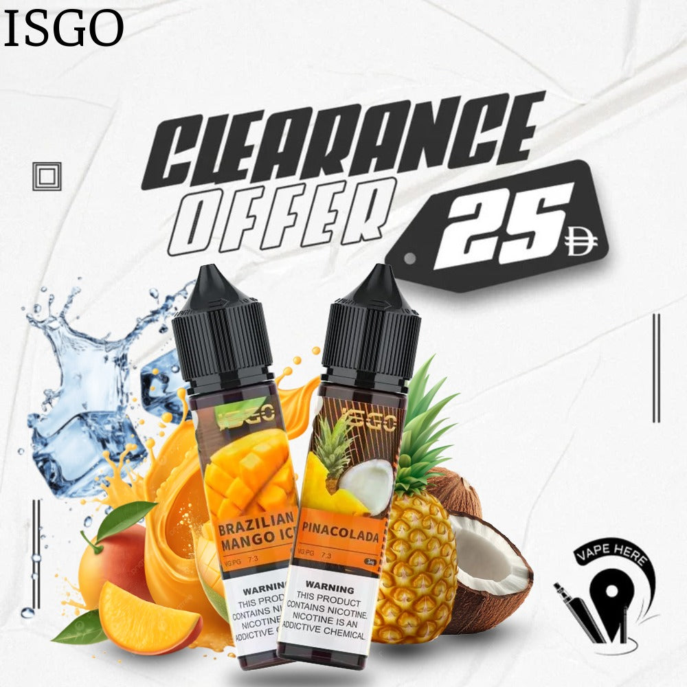 ISGO 60ml JUICES E-LIQUIDS  3MG & 6MG Dubai, UAE