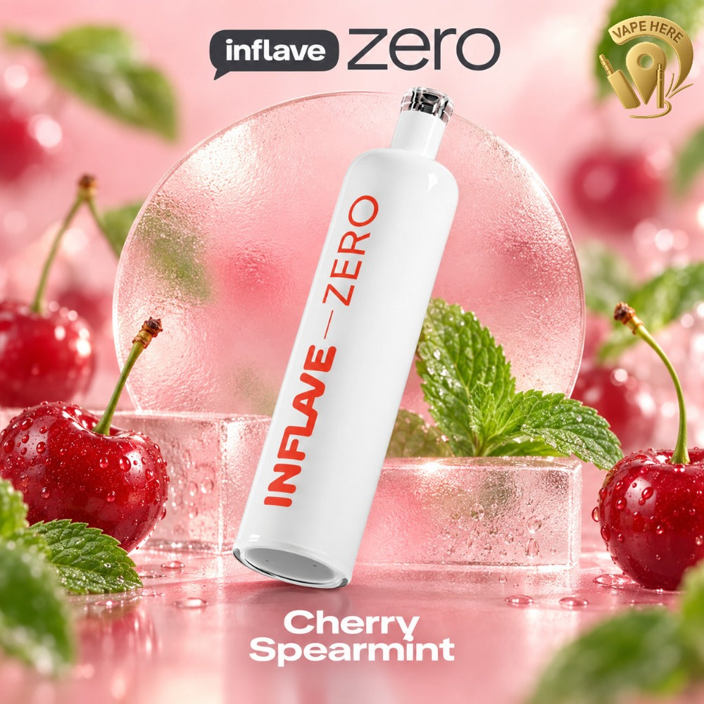 Inflave_Zero 3000 Puffs Puffs Zero Nicotine Disposable Vape (0mg) Cherry Spearmint  Dubai 