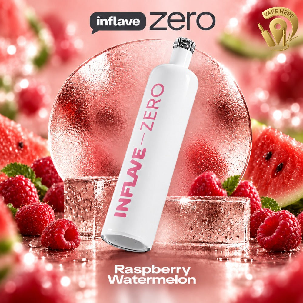 Inflave_Zero 3000 Puffs Puffs Zero Nicotine Disposable Vape (0mg) Raspberry Watermelon  Ras Al Khaimah, UAE