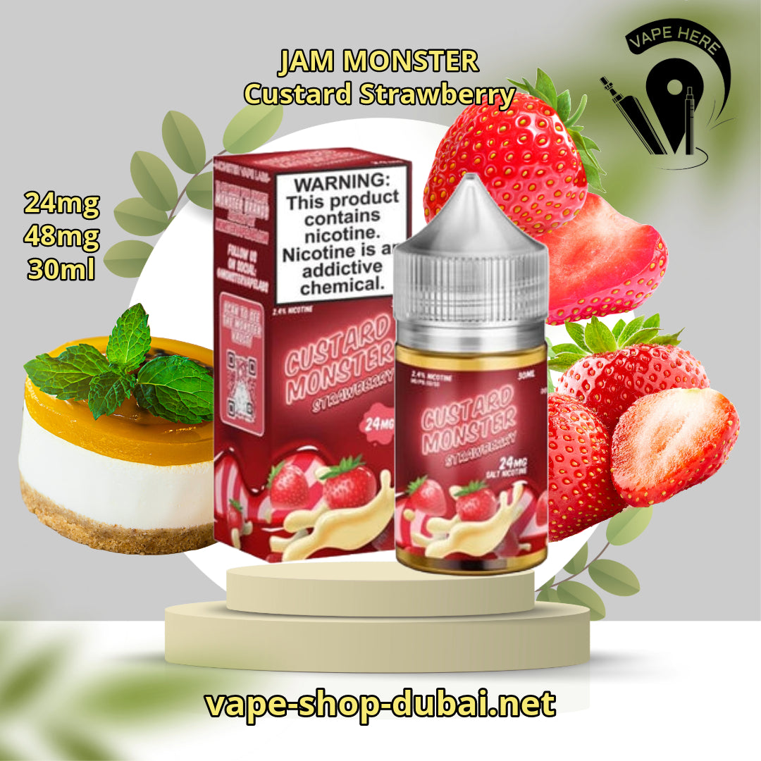 JAM MONSTER JUICE 24MG & 48MG 30ml SALTNIC Custard Strawberry UAE Dubai