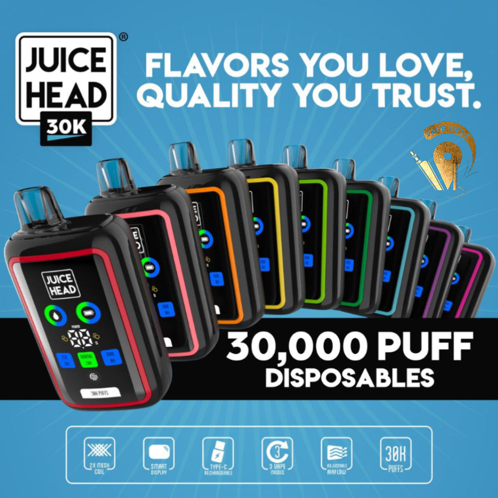 JUICE HEAD 30000 PUFFS DISPOSABLE VAPE 20mg with Screen Display UAE Abu Dhabi