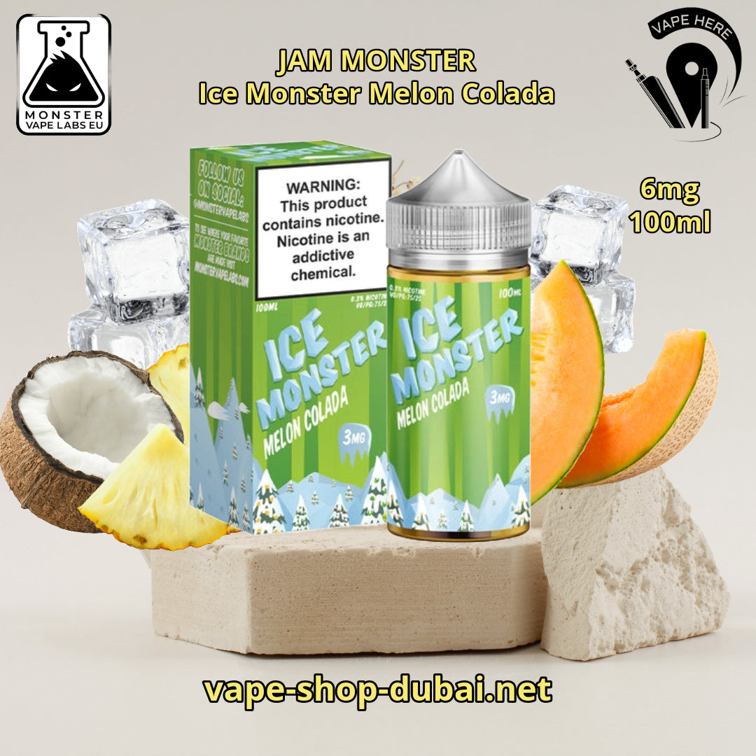 Jam Monster E-Liquids 6MG 100ml Ice Monster Melon Colada UAE Ajman