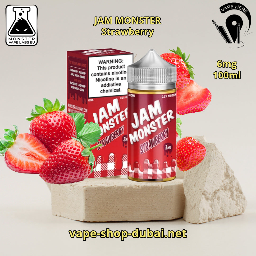 Jam Monster E-Liquids 6MG 100ml Strawberry UAE Sharjah