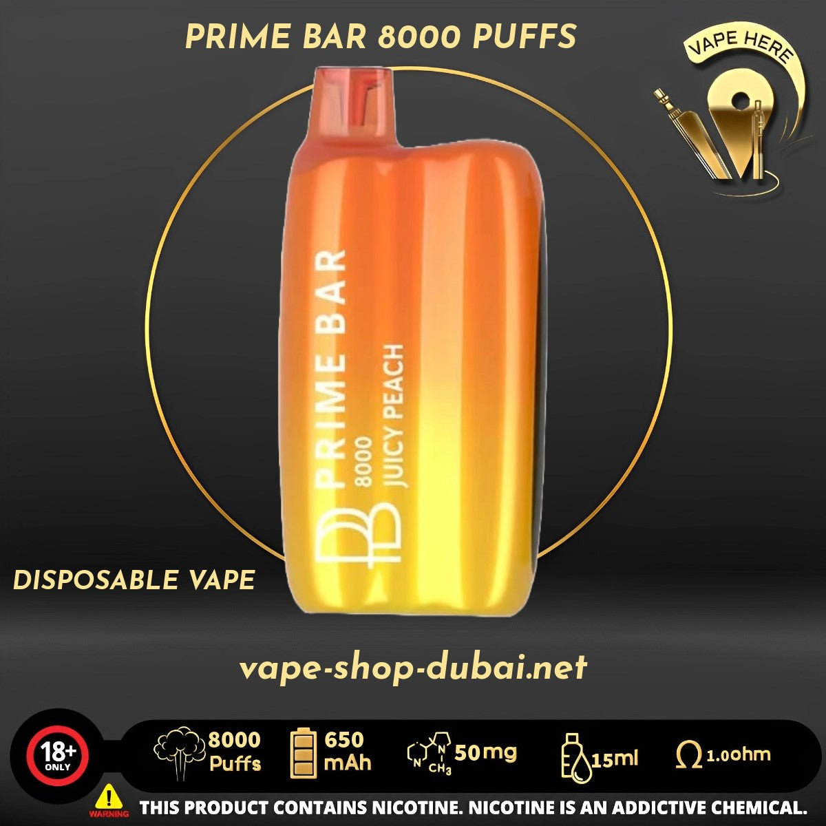 PRIME BAR 8000 PUFFS 50MG DISPOSABLE VAPE - Vape Here Store