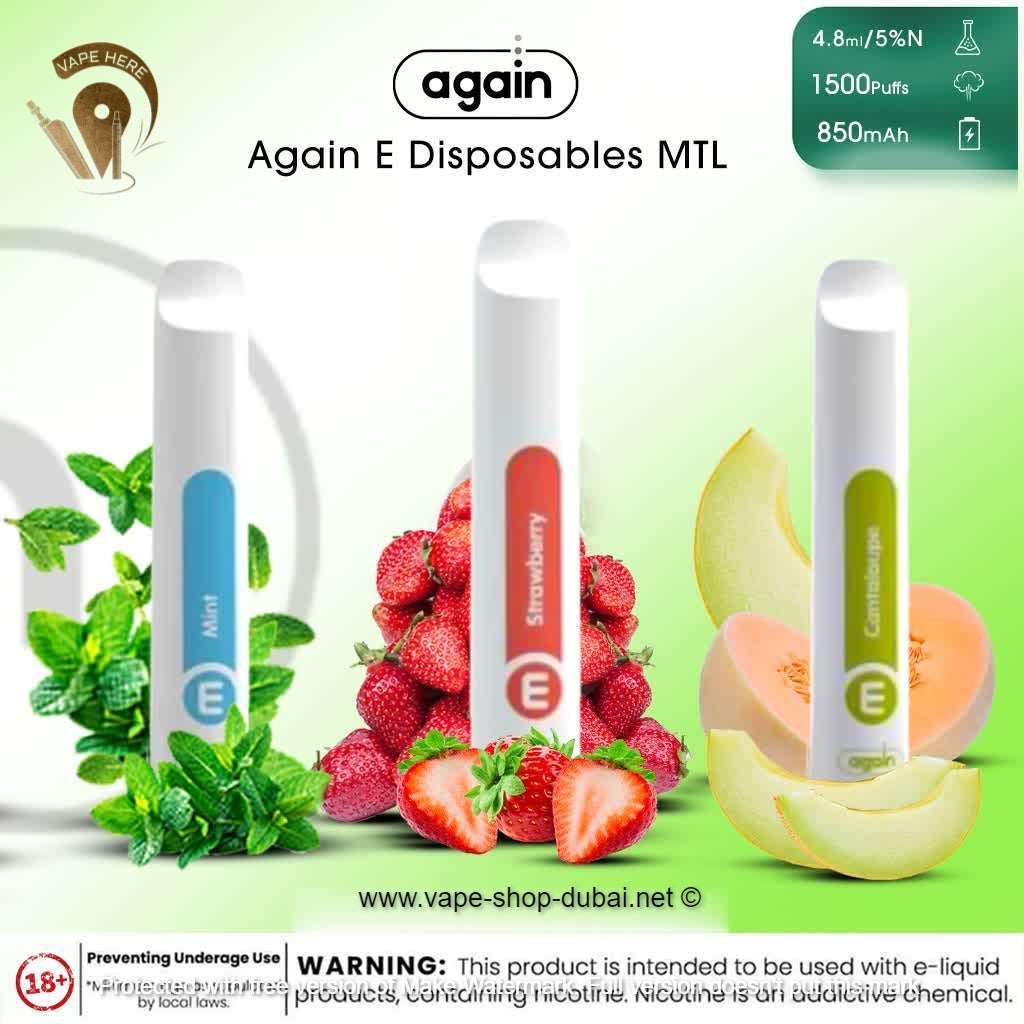 Again E Disposables MTL (50 mg - 1500puffs) - Vape Here Store