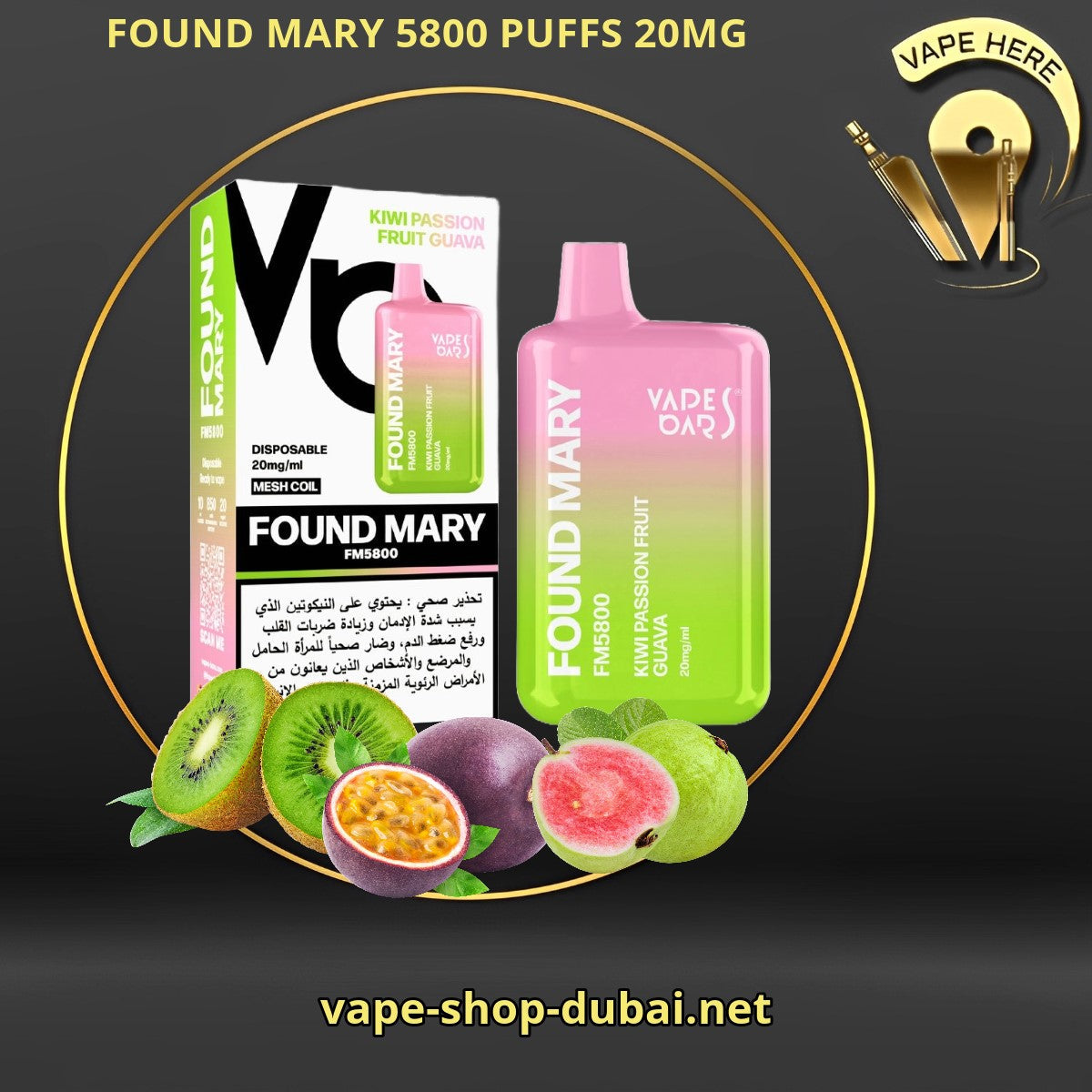 FOUND MARY FM 5800 PUFFS 20MG DISPOSABLE VAPE BY VAPES BARS - Vape Here Store