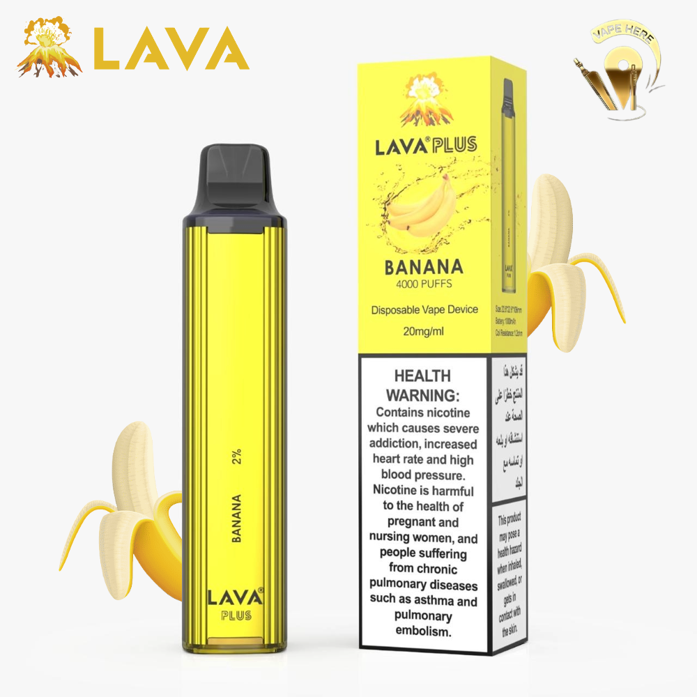 LAVA PLUS 4000 PUFFS DISPOSABLE VAPE 20mg Banana UAE Ras Al Khaimah