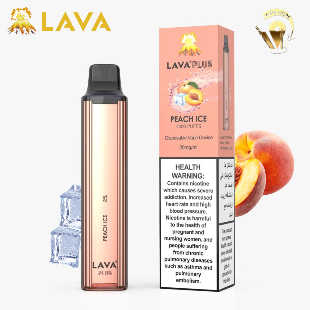 LAVA PLUS 4000 PUFFS DISPOSABLE VAPE 20mg Peach Ice UAE Al Ain