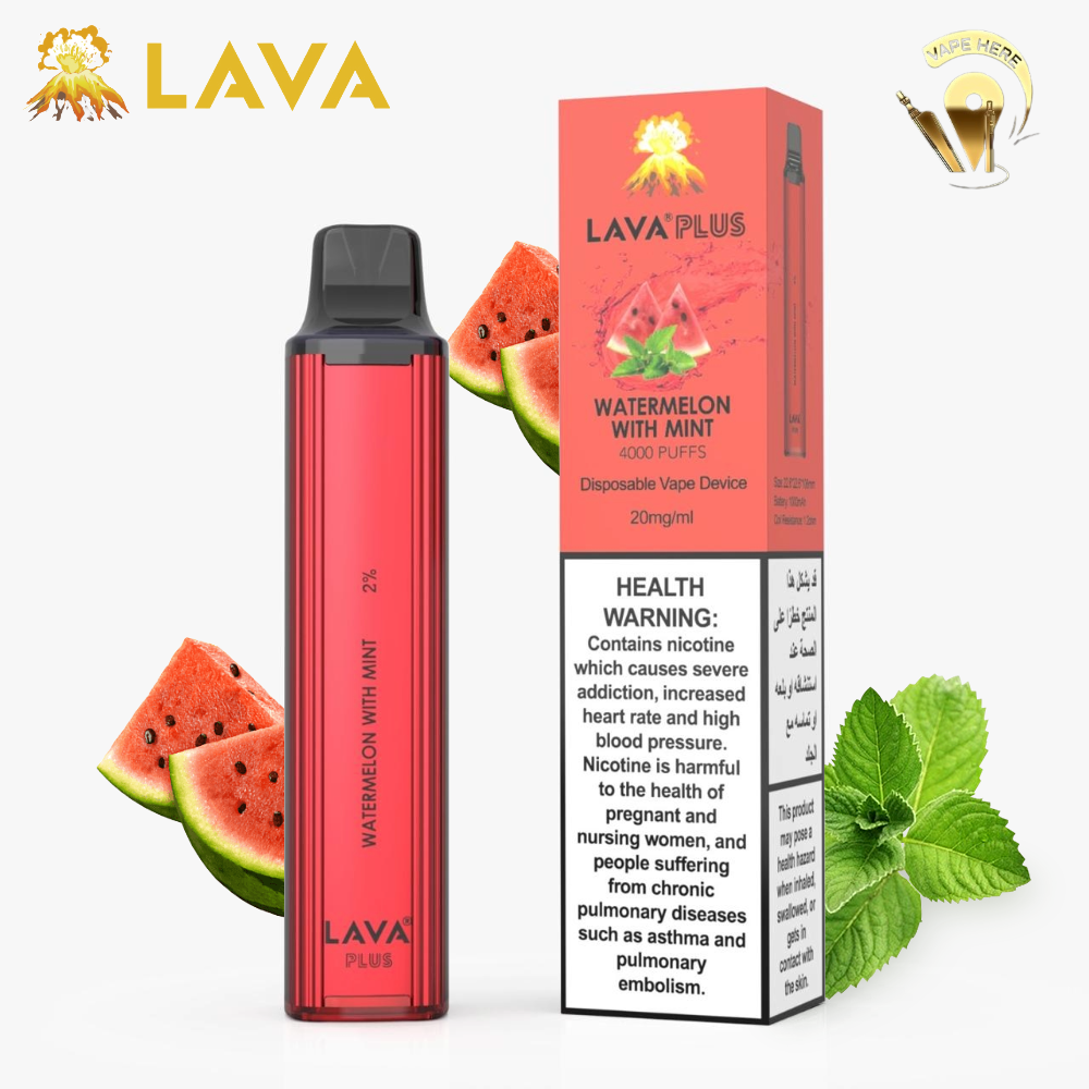 LAVA PLUS 4000 PUFFS DISPOSABLE VAPE 20mg Watermelon Mint UAE Ajman