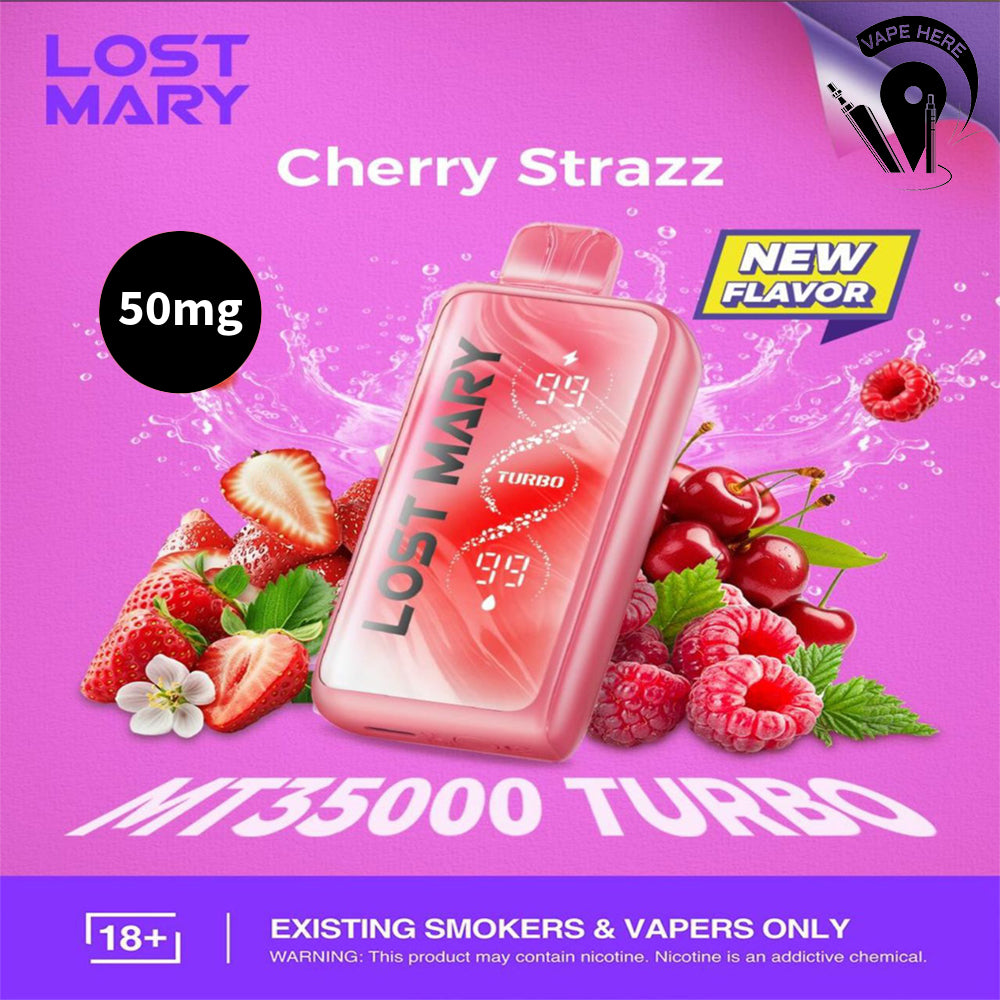 LOST MARY 35K Puffs Disposable Vape MT35000 TURBO 20mg & 50mg Cherry Strazz 50mg UAE Ajman