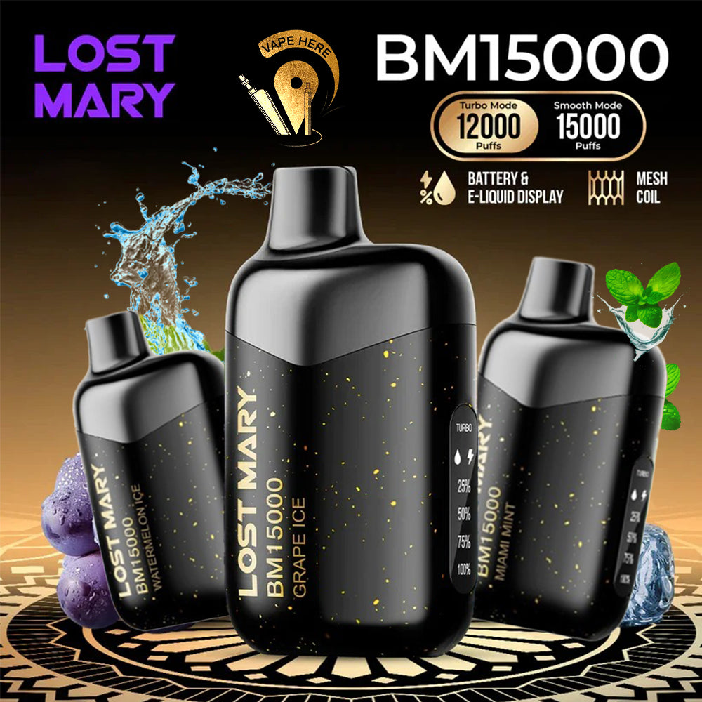 LOST MARY 15K Puffs Disposable Vape BM15000 TURBO 50mg in Dubai, UAE | Vape Here Store LOST MARY 15K Puffs Disposable Vape BM15000 TURBO 50mg in Dubai, UAE | Vape Here Store