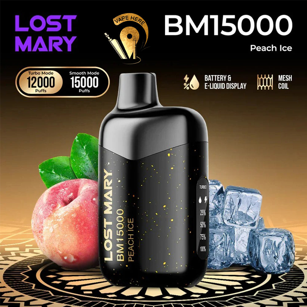 LOST MARY 15K Puffs Disposable Vape BM15000 TURBO 50mg Peach Ice UAE Ajman