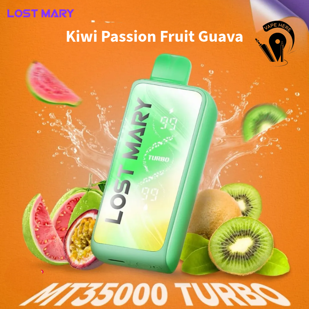 LOST MARY 35K Puffs Disposable Vape MT35000 TURBO 50mg Kiwi Passion Fruit Guava UAE Al Ain
