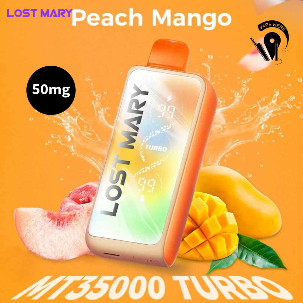 LOST MARY 35K Puffs Disposable Vape MT35000 TURBO 50mg Peach Mango UAE Sharjah