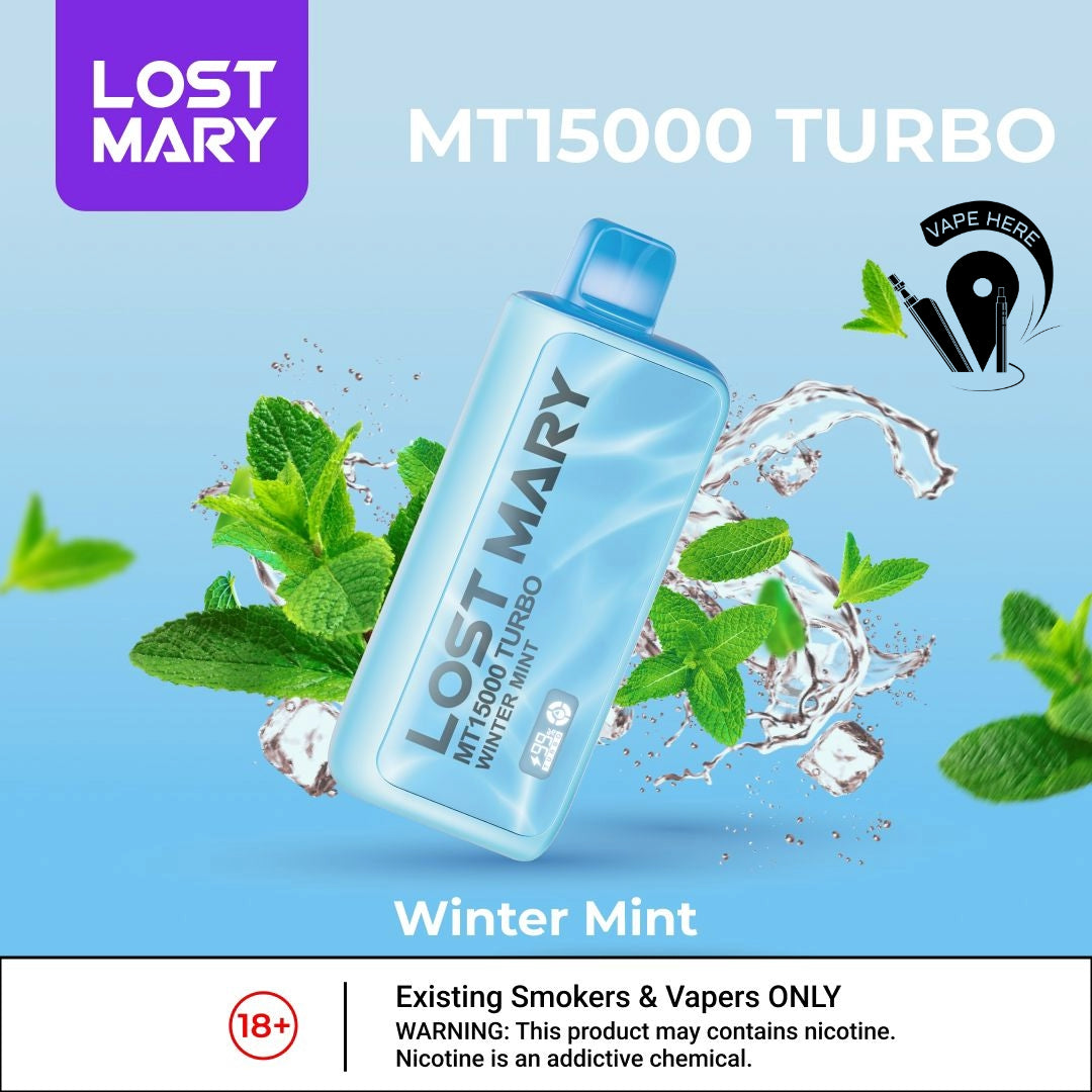 LOST MARY 15000 Puffs Disposable Vape MT15000 TURBO 50mg Winter Mint UAE Dubai