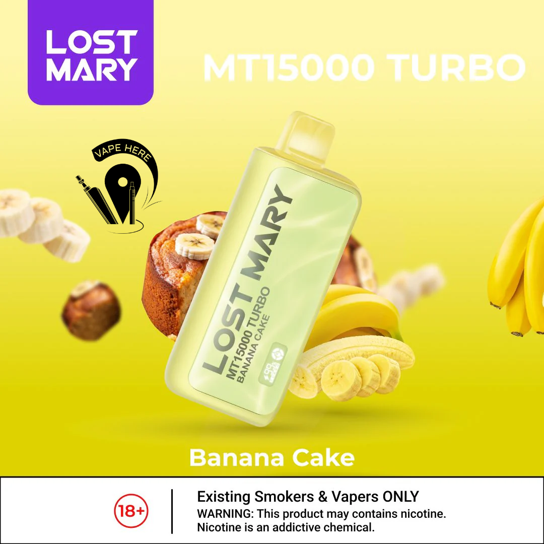LOST MARY MT15000 TURBO 50mg 15000 Puffs Disposable Vape Bana Cake UAE Abu Dhabi
