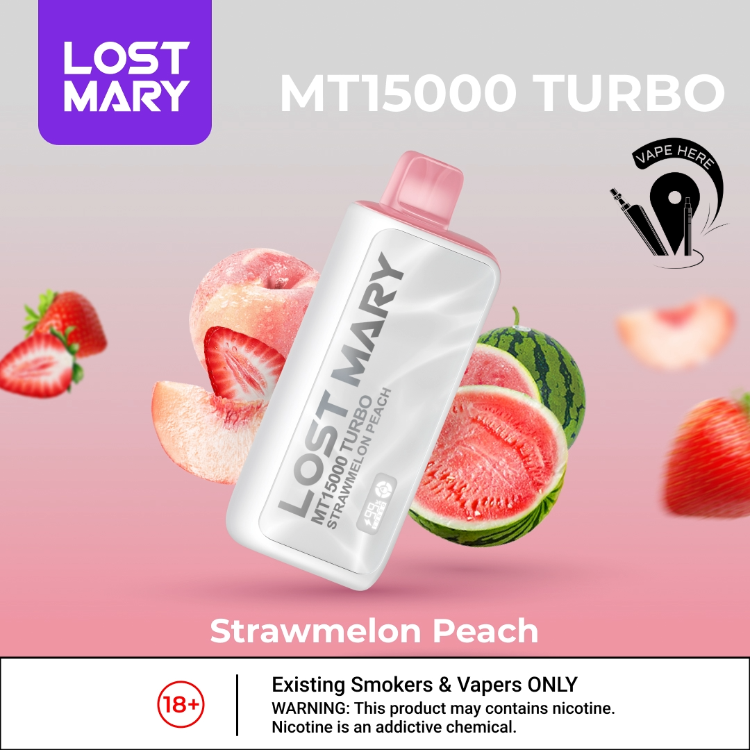 LOST MARY MT15000 TURBO 50mg 15000 Puffs Disposable Vape Strawberry Watermelon Peach UAE Ajman